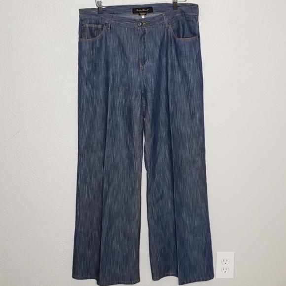 Ashley Stewart Denim - Ashley Stewart Womens Denim Blue Wide Leg Bell Bottom Plus Size Jeans